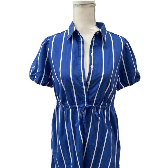 J CREW Womens Blue White Pinstripe Dress Size 6 - Picture 4 of 7